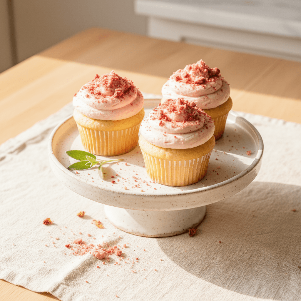 Strawberry Crunch Cupcakes